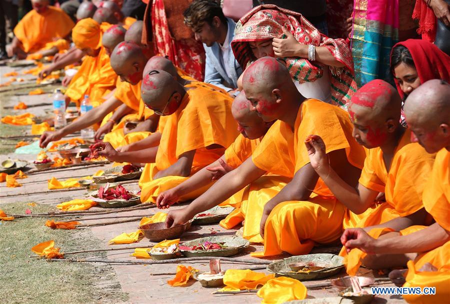 NEPAL-KATHMANDU-CULTURE-BRATABANDHA CEREMONY