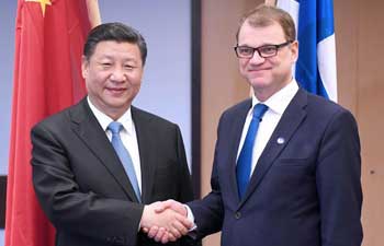 Chinese president meets Finnish PM on bilateral cooperation