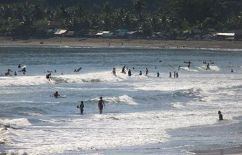 Tourists enjoy in Aurora Province, Philippines