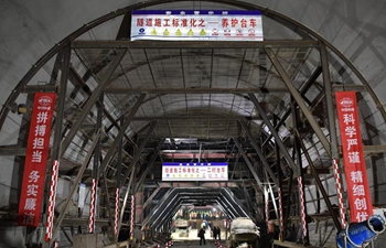 Binxian Tunnel under construction in Binzhou City, NW China's Shaanxi