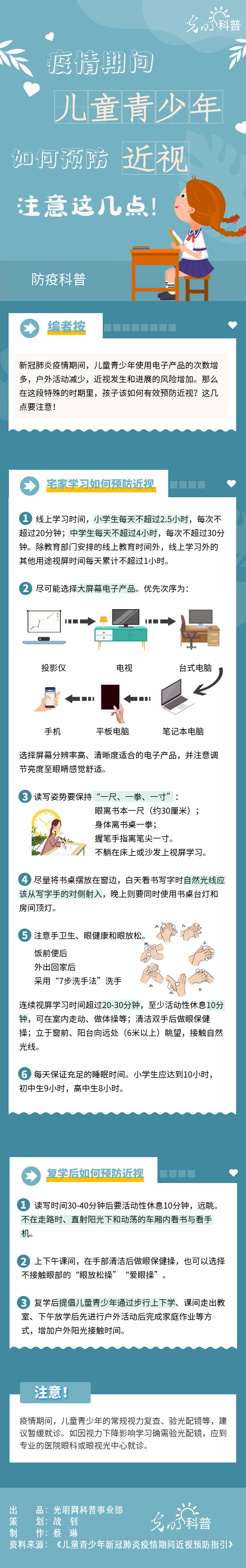 【防疫科普】疫情期间儿童青少年如何预防近视？注意这几点！