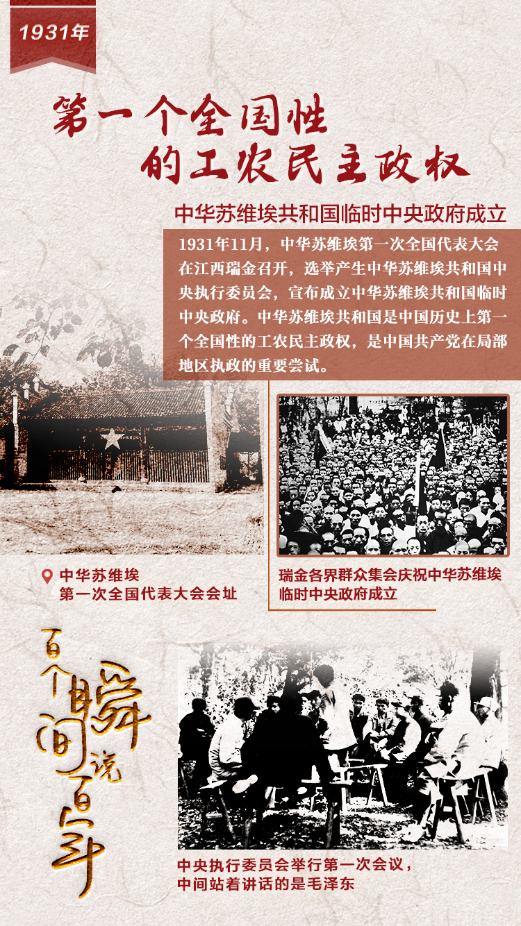 1931，第一个全国性的工农民主政权