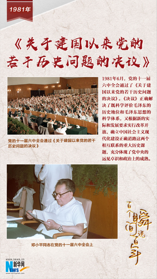 1981，《关于建国以来党的若干历史问题的决议》