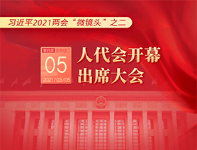 习近平2021两会“微镜头”之二：3月5日 人代会开幕，出席大会