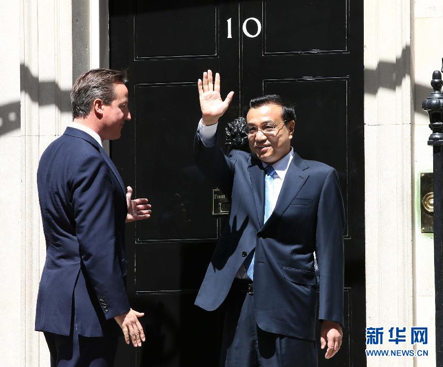 6月17日，中国国务院总理李克强在伦敦唐宁街10号首相府同英国首相卡梅伦举行中英总理年度会晤。新华社记者 庞兴雷 摄